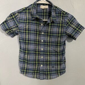 Boy’s Size 6/7 Blue Plaid Free Assembly Button Up Shirt